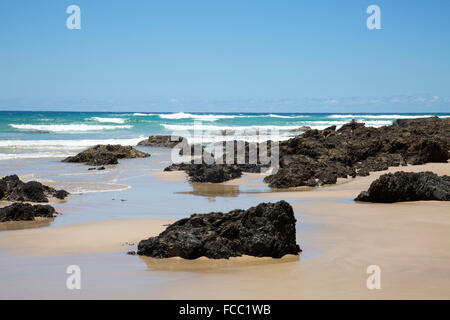 Byron Bay Australia e Wategos Beach, popolare tra i surfisti , nord del Nuovo Galles del Sud, Australia Foto Stock