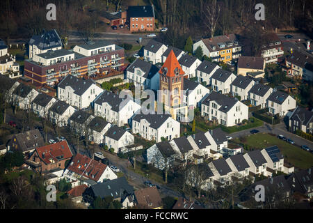 Vista aerea, Torre dell'ex città vivaio con alloggiamento di sviluppo, a Vestiaturm e Ernst-Max Gey-road, staccato, Foto Stock