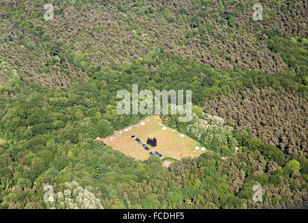 Paesi Bassi, Gennep. Campeggio in riserva naturale. Antenna Foto Stock