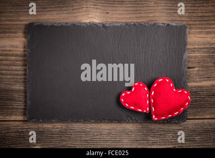 Valentines vintage cuori fatti a mano con spazio per il testo Foto Stock