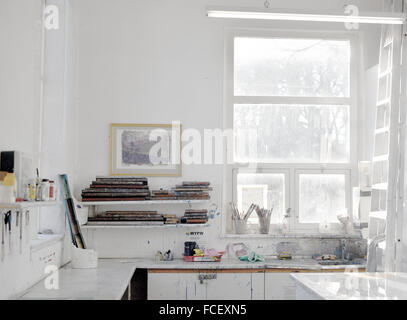 La sala stampa Foto Stock