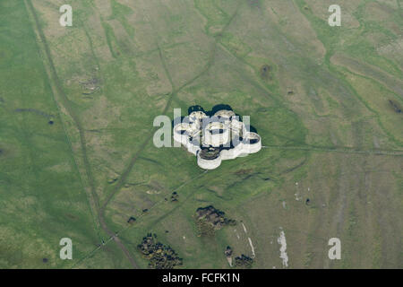 Una veduta aerea del castello di campanatura vicino a Rye in East Sussex Foto Stock