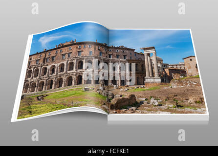 Teatro di Marcello, Teatro di Marcello e le rovine del Tempio di Apollo di Sosianus, Roma, Lazio, l'Italia, Europa Foto Stock