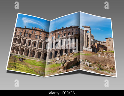 Teatro di Marcello, Teatro di Marcello e le rovine del Tempio di Apollo di Sosianus, Roma, Lazio, l'Italia, Europa Foto Stock