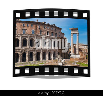 Teatro di Marcello, Teatro di Marcello e le rovine del Tempio di Apollo di Sosianus, Roma, Lazio, l'Italia, Europa Foto Stock