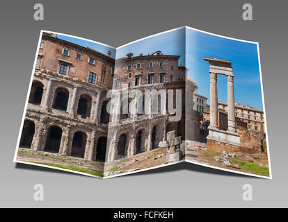 Teatro di Marcello, Teatro di Marcello e le rovine del Tempio di Apollo di Sosianus, Roma, Lazio, l'Italia, Europa Foto Stock