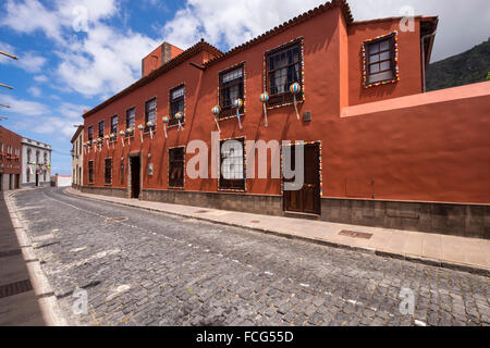 Hotel San Roque a Garachico, Tenerife. Decorate per l annuale fiesta. Isole Canarie, Spagna. Foto Stock