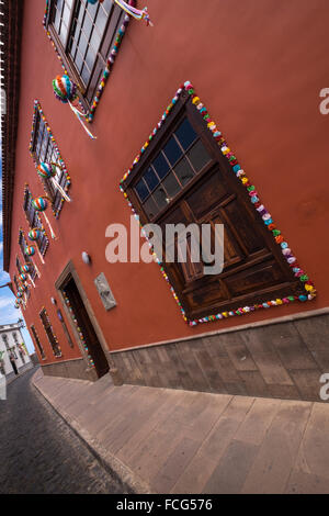 Hotel San Roque a Garachico, Tenerife. Decorate per l annuale fiesta. Isole Canarie, Spagna. Foto Stock