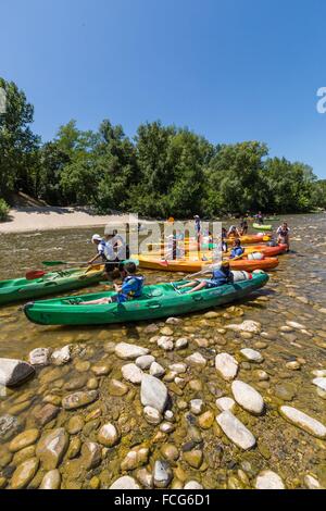 La RISERVA NATURALE DELLE GOLE DELL'ARDECHE, ARDECHE (07), Rhone Alpes, Francia Foto Stock