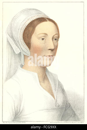 HOLBEIN-Henry VIII: Catherine Howard, quinta moglie di Enrico VIII (Bartolozzi) , 1884 Foto Stock