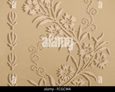 Vintage floreali beige e bianco sfondo. Foto Stock