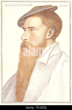 HOLBEIN-Henry VIII CORTE: Giovanni Reskimer (Reskemeer), un Cornish Gentleman, 1884 Foto Stock