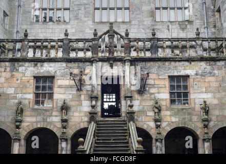 Esterno di Chillingham Castle, Northumberland, ripetutamente il più ossessionato castello in Inghilterra Foto Stock