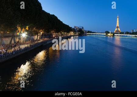 Fuochi d'artificio e illuminazioni di Parigi (75), ILE DE FRANCE, Francia Foto Stock