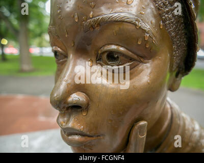 Statua di bronzo di Phillis Wheatley in un parco di Boston, Massachusetts, USA. Foto Stock