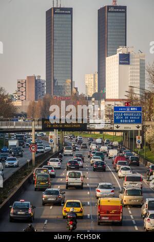 Avviso di inquinamento a Parigi, Francia Foto Stock