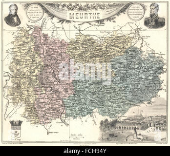 Francia: dipartimento Meurthe. Nancy vignette. Vuillemin, 1903 Mappa antichi Foto Stock
