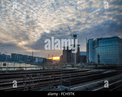 Battersea Park development in Early Morning Light Foto Stock