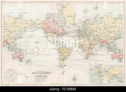 Spiffing Prints Mappa Dell'Impero Britannico Mappa Della Federazione Imperiale Del Mondo 1886 – Tela Da Parete – Arte Decorativa Per La Casa – Stampa Giclée – Piccolo - Foto 7