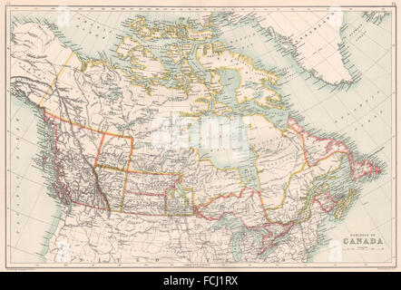 Dominio DEL CANADA: mostra le province. Athabasca/Assiniboia, 1891 Mappa antichi Foto Stock