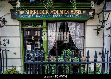 Museo di Sherlock Holmes, 221b di Baker Street, Londra, Regno Unito. Foto Stock