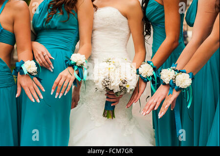 Bridesmaids mani. Foto Stock