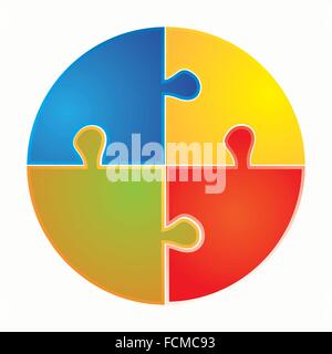 Pezzo di puzzle infographics Illustrazione Vettoriale