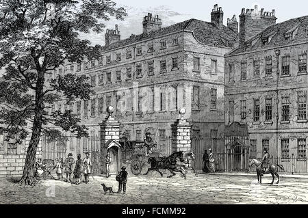 Storey's Gate, il St James Park, 1820, Fleet Street, Londra, Inghilterra Foto Stock