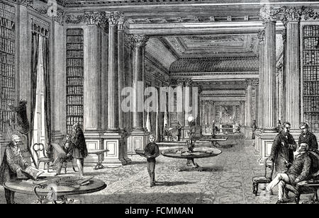 La biblioteca della riforma Club, secolo XIX, Pall Mall, City of Westminster, Londra, Inghilterra Foto Stock