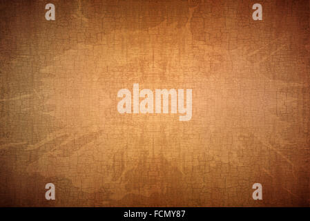 Grungy macchiato e incrinato antique carta marrone texture di sfondo Foto Stock
