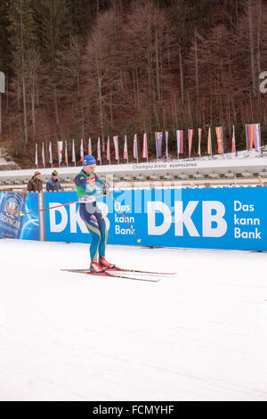 Ruhpolding, Germania, 2016/01/06: formazione prima della Coppa del Mondo di Biathlon in Ruhploding Foto Stock