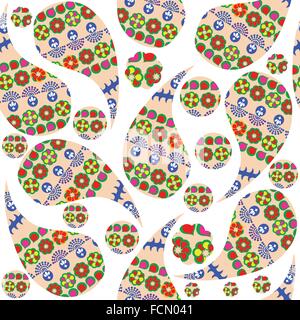 Semplice carino Paisley pattern senza soluzione di continuità e senza saldatura modello nel menu swatch, vettore Illustrazione Vettoriale