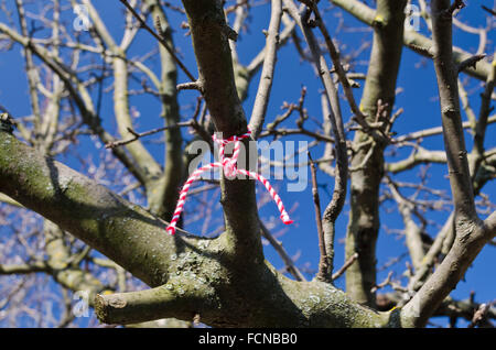 Primo piano della tradizionale bulgaro chiamato simbolo Martenitsa Foto Stock