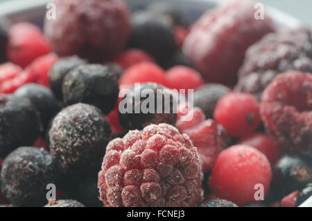 Primo piano di congelati frutti misti Foto Stock