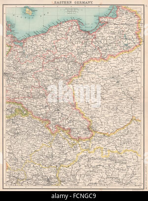 Germania orientale:Mostra membri.La Prussia Slesia Pomerania Poznan.Polonia, 1901 Mappa Foto Stock