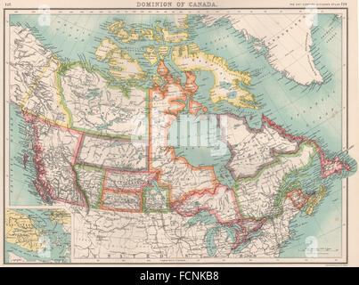 CANADA:Mostra MacKenzie Keewatin Assiniboia Athabasca Franklin distretti 1901 mappa Foto Stock