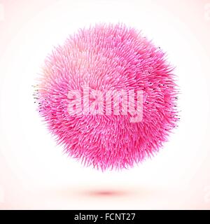Pink fluffy vettore sfera isolata Illustrazione Vettoriale