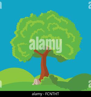 Cartoon verde ad albero Illustrazione Vettoriale