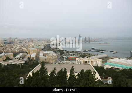 Baku in Azerbaijan. 23 gen 2016. Vista generale di Baku panoram. © Aziz Karimov/Pacific Press/Alamy Live News Foto Stock