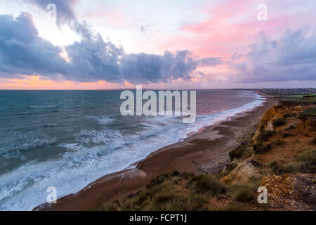 Una vista dall'alto in testa Hengistbury nel Dorset. Foto Stock