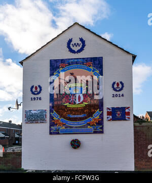 Lealisti murale di Donegall pass zona di Belfast. Foto Stock