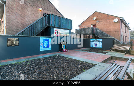 A sud di Belfast UDA memorial garden nella fila di sabbia area sud di Belfast. Foto Stock