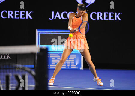 Melbourne Park, Melbourne, Australia. 24 gen 2016. Maria Sharapova (RUS) battiti B Bencic (SWI) in 2 stretta imposta 7-5 e 7-5 © Azione Sport Plus/Alamy Live News Foto Stock