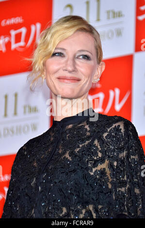 Tokyo, Giappone. Il 22 gennaio, 2016. Cate Blanchett assiste il palcoscenico per il messaggio di saluto "Carol' a Roppongi Hills on gennaio 22, 2016 a Tokyo, Giappone. © dpa/Alamy Live News Foto Stock