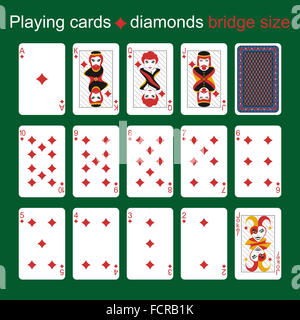 Carte da gioco. Diamanti. Le dimensioni del ponte Foto Stock