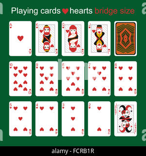 Carte da gioco. Cuori. Le dimensioni del ponte Foto Stock