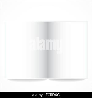 Libro aperto con pagine bianche. Illustrazione Vettoriale