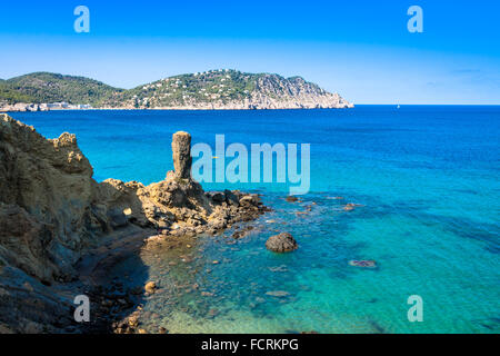 Figueral beach a Ibiza, Spagna Foto Stock