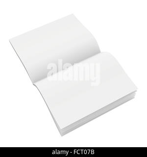 Fustellato aperto brochure isolati su sfondo bianco. Foto Stock