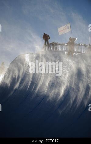 Mammoth Mountain, California, Stati Uniti d'America. 24 gen 2016. Vista generale dello snowboard : Freestyle FIS Coppa del Mondo di snowboard halfpipe finale di Mammoth Mountain, California, Stati Uniti . Credito: Hiroyuki Sato/AFLO/Alamy Live News Foto Stock